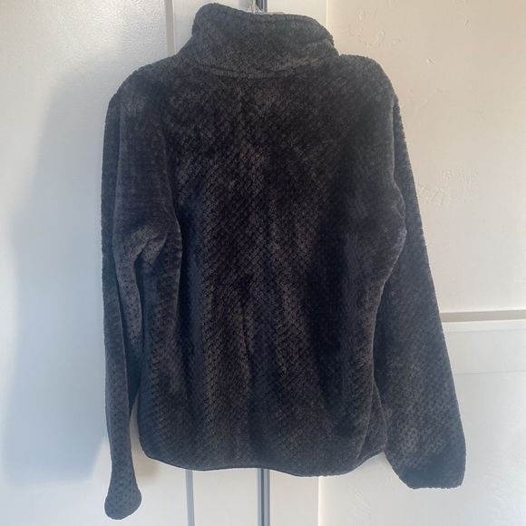 SOLD Columbia Fire Side Gray Super Warm Cozy Sherpa 1/4 Zip Pullover Jacket SZ M - Picture 4 of 12